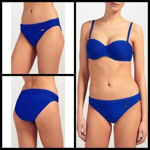 💕TED BAKER LONDON💕 Danalsa Pintuck Ribbed Bikini Top & Bottom Blue  US 4 NWT